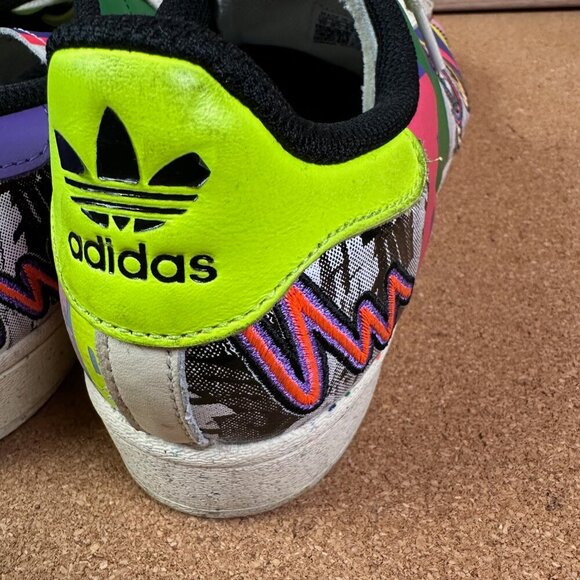 Adidas X Kris Andrew Superstar Pride Neon Embroidered Sneaker Mens Size 10 - Picture 4 of 7